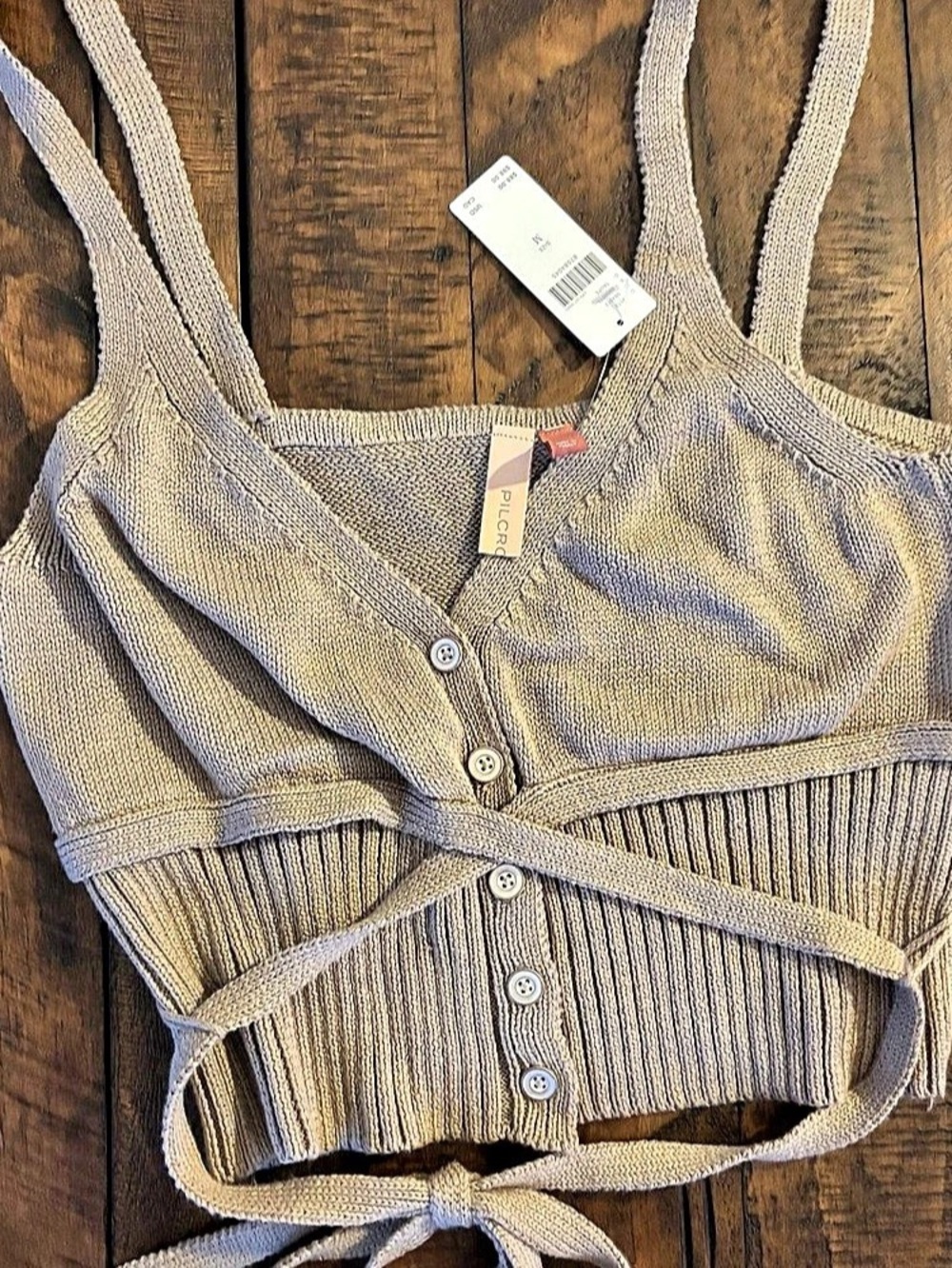 NWT Pilcro Textured Wrap Knit Top Crop Top
